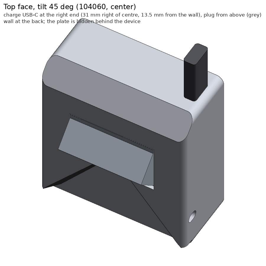 Вариант Б: верхний торец с гнездом USB-C